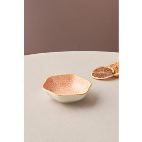 Karaca Floral 10 cm Turuncu Hexagon Çerezlik