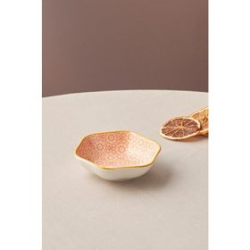 Karaca Floral 10 cm Turuncu Hexagon Çerezlik