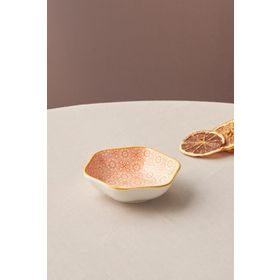 Karaca Floral 10 cm Turuncu Hexagon Çerezlik