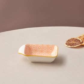 Karaca Floral 10 cm Turuncu Rectangle Çerezlik Sosluk
