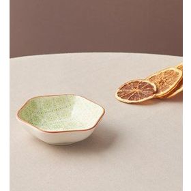Karaca Floral 10 cm Yeşil Hexagon Çerezlik