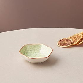 Karaca Floral 10 cm Yeşil Hexagon Çerezlik