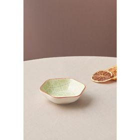 Karaca Floral 10 cm Yeşil Hexagon Çerezlik