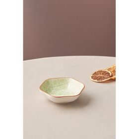 Karaca Floral 10 cm Yeşil Hexagon Çerezlik