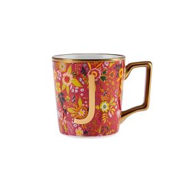 Karaca Flower Kırmızı J Harfli Kupa