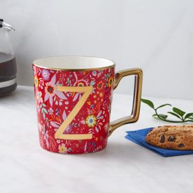 Karaca Flower Kırmızı Z Harfli Kupa