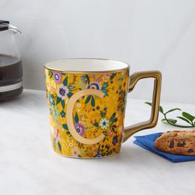 Karaca Flower Sarı C Harfli Kupa