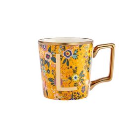 Karaca Flower Sarı L Harfli Kupa