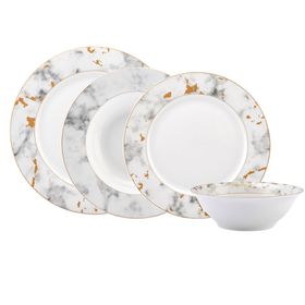 Karaca Forever Bone Marble 24 Parça 6 Kişilik Yemek Takımı