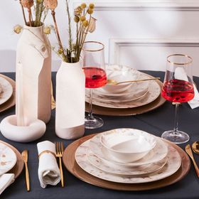 Karaca Forever Bone Marble 24 Parça 6 Kişilik Yemek Takımı