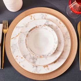 Karaca Forever Bone Marble 24 Parça 6 Kişilik Yemek Takımı