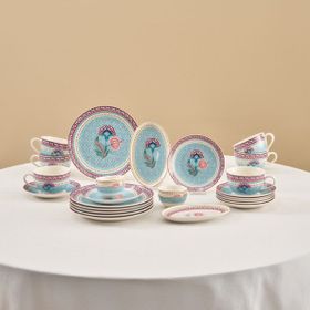Karaca Forever Bone Spello 26 Parça 6 Kişilik Blue Kahvaltı Takımı