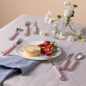 Karaca Freya 18 Parça 6 Kişilik Pembe Yemek Çatal Kaşık Bıçak Takımı