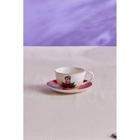 Karaca Frida Kırmızı 220 ml Çay Fincanı ve Tabağı