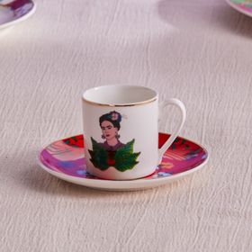 Karaca Frida Kırmızı 90 ml Çay Fincanı ve Tabağı