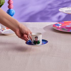 Karaca Frida Mavi 90 ml Çay Fincanı ve Tabağı