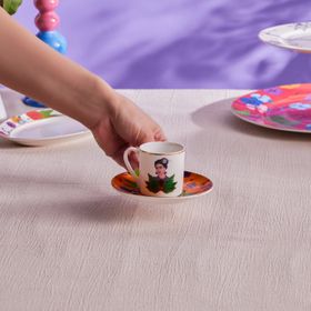 Karaca Frida Turuncu 90 ml Kahve Fincanı ve Tabağı