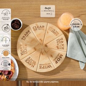 Karaca Funny Bamboo 30 cm Kahverengi Pizza Sunum Tahtası