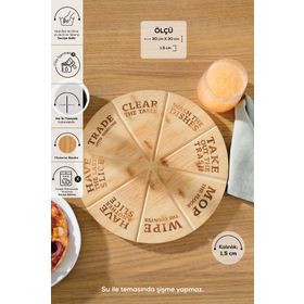 Karaca Funny Bamboo 30 cm Kahverengi Pizza Sunum Tahtası