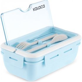 Karaca Fusca Lunch Box Mavi Çatal Kaşıklı