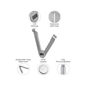 Karaca Gastro Scale 1001 Ekranlı Inox 5 kg Mutfak Tartısı