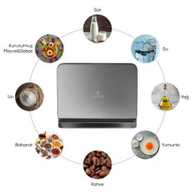Karaca Gastro Scale 1002 Ekranlı Inox 15 kg Mutfak Tartısı