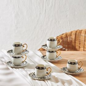 Karaca Gemlik 6 Kişilik 90 ml Kahve Fincan Takımı