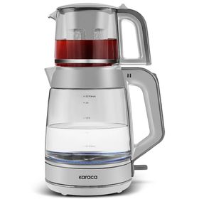 Karaca Glass Tea XL 2 in 1 Cool Gray Cam Çay Makinesi