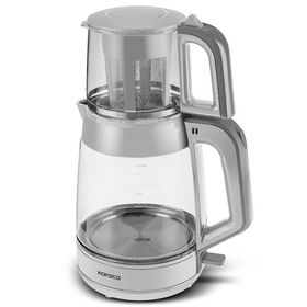 Karaca Glass Tea XL 2 in 1 Cool Gray Cam Çay Makinesi