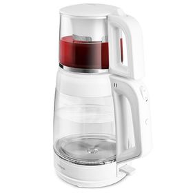 Karaca Glass Tea Xl 2in1 Matte White Cam Çay Makinesi