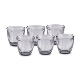 Karaca Gordes 290 ml Antrasit 6'lı Cam Su Bardağı