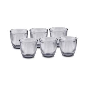 Karaca Gordes 290 ml Antrasit 6'lı Cam Su Bardağı