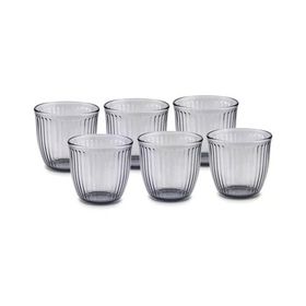 Karaca Gordes 290 ml Antrasit 6'lı Cam Su Bardağı