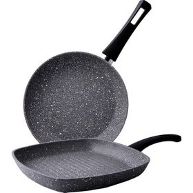 Karaca Gris Bio Gri Granit Tava ve Grill Seti