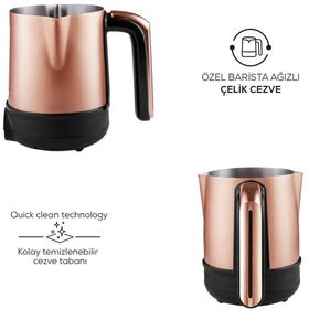 Karaca Hatır Barista Pro Konuşan Rosegold Cappuccino ve Türk Kahvesi Makinesi