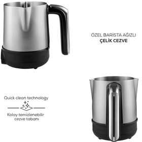Karaca Hatır Barista Pro Konuşan Silver Cappuccino ve Türk Kahvesi Makinesi