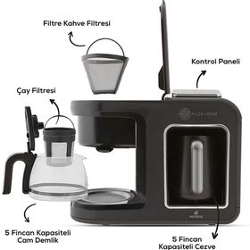 Karaca Hatır Plus Mod 5in1 Konuşan Black Chrome Kahve Makinesi