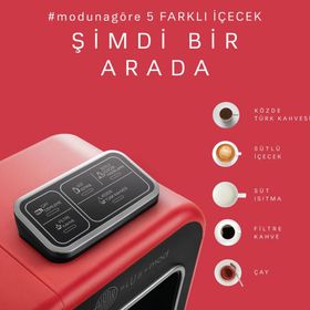 Karaca Hatır Plus Mod 5in1 Konuşan Kırmızı Kahve ve Çay Makinesi