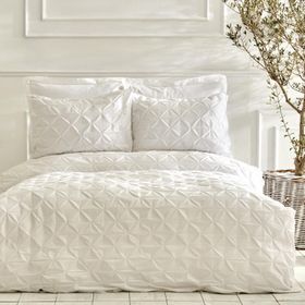 Karaca Home 200.22.01.0113 Castello %100 Pamuk Çift Kişilik Puntolu Beyaz Nevresim Takımı