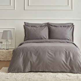 Karaca Home 200 x 220 cm White Collection Lush Çift Kişilik Jakar Saten Antrasit Nevresim Takımı