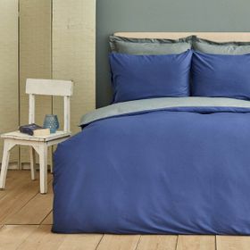 Karaca Home 200x220 cm Basic Petrol Lacivert Pamuk Çift Taraflı Çift Kişilik Nevresim Takımı