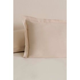 Karaca Home 50x70 cm Bej Basic Volanlı 2'li Yastık Kılıfı