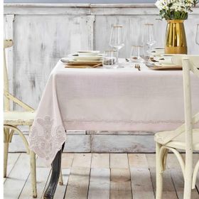 Karaca Home Ades Pudra 160x240 Fransız Dantelli Masa Örtüsü