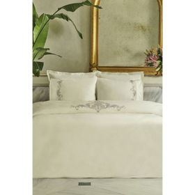 Karaca Home Alessa Nakışlı %100 Pamuk Beyaz Çift Kişilik Nevresim Takımı
