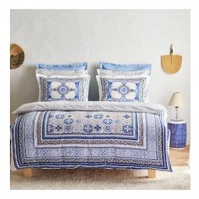 Karaca Home Alfama Pamuk Çift Kişilik Mavi Nevresim Takımı