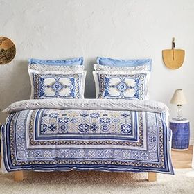 Karaca Home Alfama Pamuk Çift Kişilik Mavi Nevresim Takımı