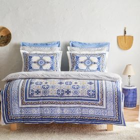 Karaca Home Alfama Pamuk Çift Kişilik Mavi Nevresim Takımı