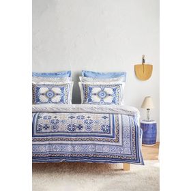 Karaca Home Alfama Pamuk Çift Kişilik Mavi Nevresim Takımı