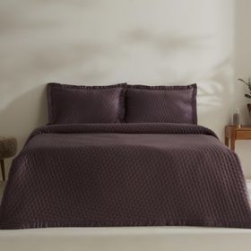 Karaca Home Alice Mürdüm Çift Kişilik Yatak Örtüsü Seti
