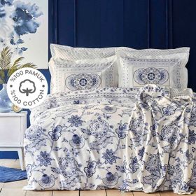 Karaca Home Amar Pamuk Mavi Çift Kişilik Nevresim Takımı